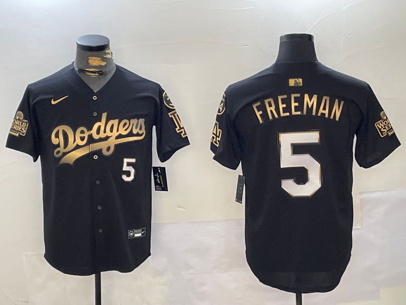 Men Los Angeles Dodgers #5 Freeman Black Gold Game 2024 Nike MLB Jersey style 11201->los angeles dodgers->MLB Jersey